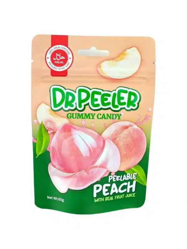 Drpeeler Peelable Peach Gummy Fruits Halal 65g