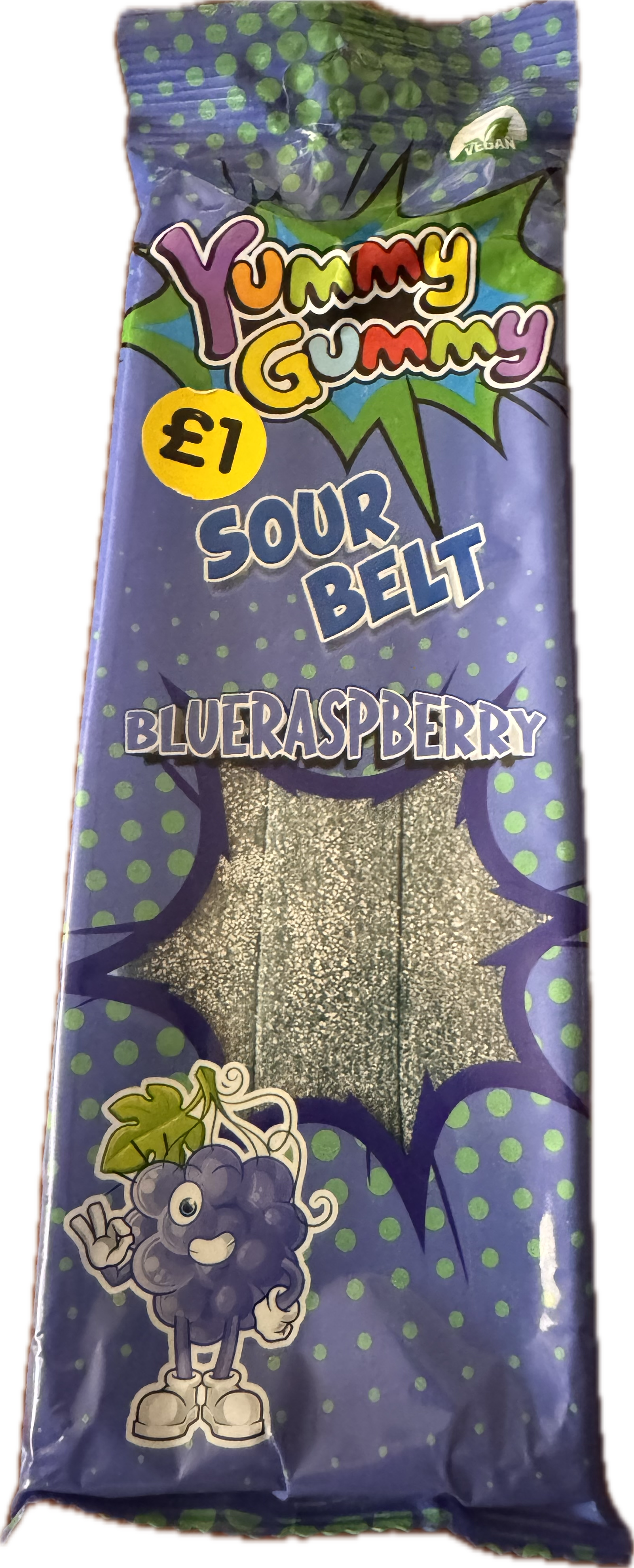 Yummy Gummy Blue Raspberry Sour Belts halal 100g