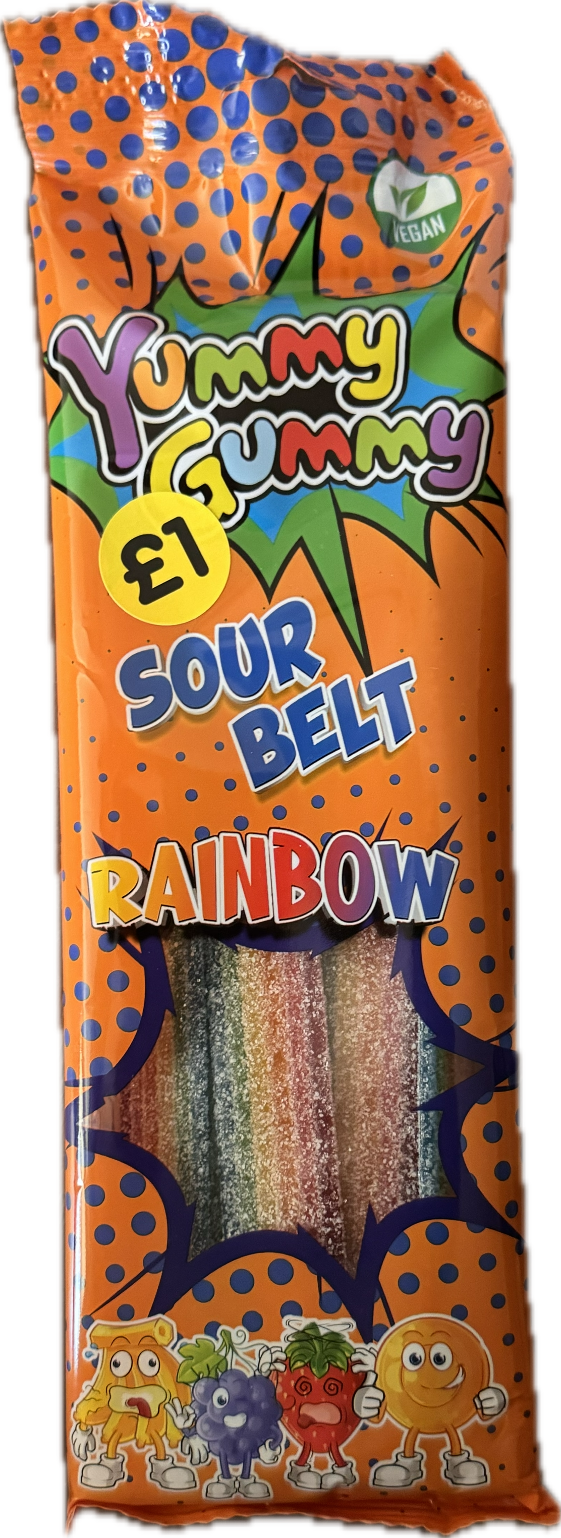 Yummy Gummy RainBow Sour Belts halal 100g