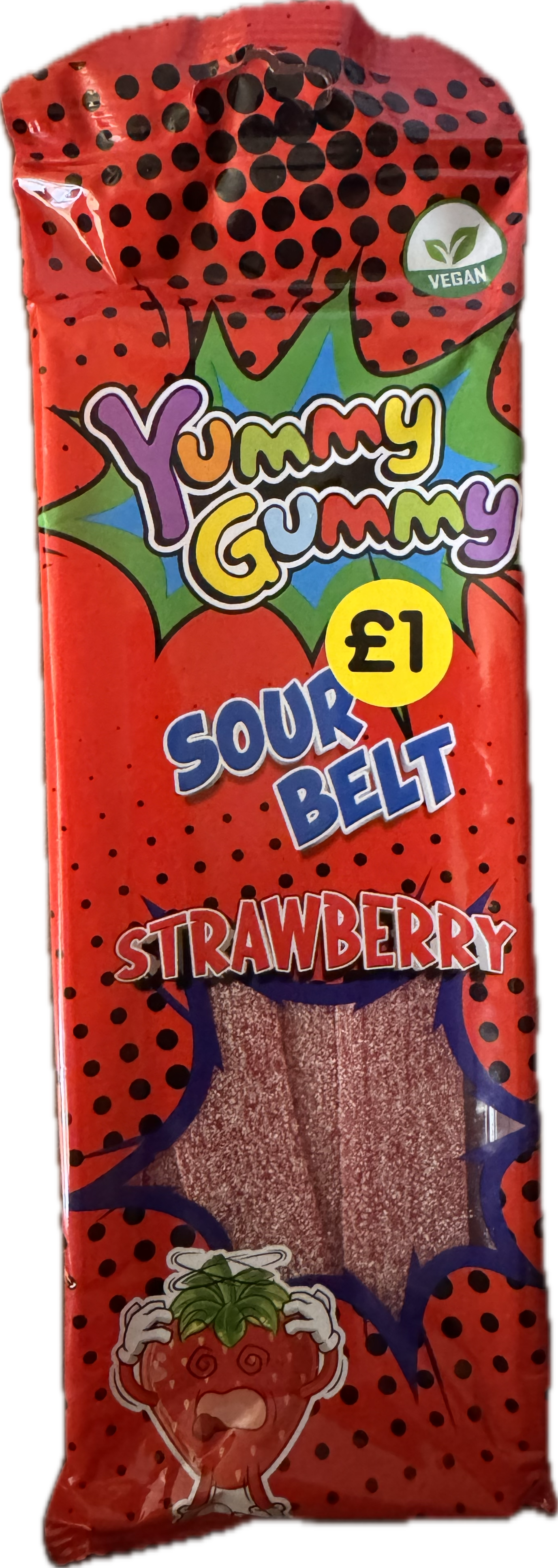 Yummy Gummy StrawBerry Sour Belts halal 100g